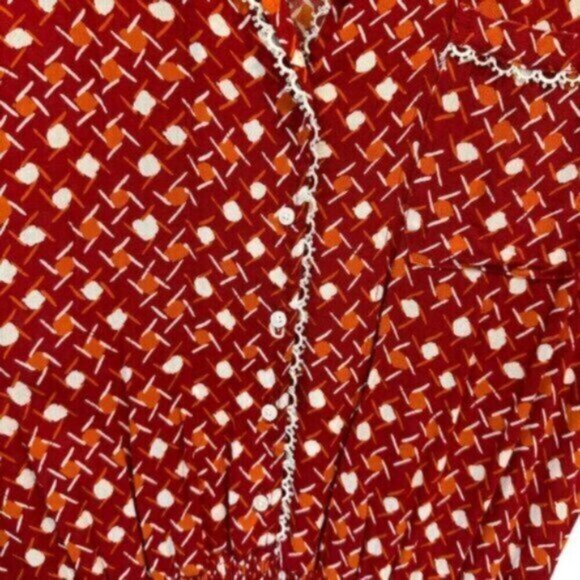 NWT Poupette St Barth | Women's Red Moon Georgette Print Jumpsuit Size Medium - Picture 7 of 12